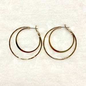 Aqua Double Hoop Earring
